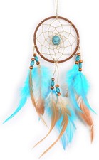 Dream Catchers for Cars Rear View Mirror, Small Feather 1.1 Blue