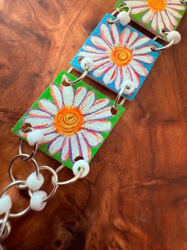 Handmade Flower Link Plastic Bracelet - Picture 33 of 76
