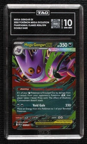 Mega Gengar ex Pokemon Evolution Phantasmal Flames PFL TAG 10 GEM MINT