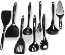 Chef Craft Basic Melamine Kitchen Tool and Utensil Set, 9 Piece Set, Black