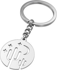 Cactus Keychain with Cactus, Moon  Stars Cut-Out, Good for Bags Charms Cool Key