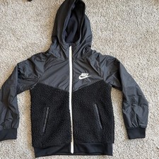Nike Youth Black Fleece Hoodie Jacket Size Medium Full Zip