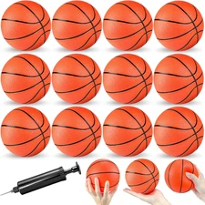 12 Pack 4 Inch Mini Basketball Ball, Small Basketballs Set with Pump for Toddler