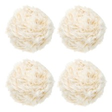 35yds Faux Fur Yarn, 4 Skeins 50g 0.4"OD Fuzzy Yarn Fluffy Yarn, Flower Beige