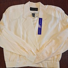 Vintage August Silk Size S Large beige Color Light Jacket Blazer