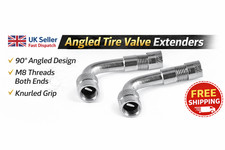 2PCS 90 Degree Angle Tyre Valve Extension Adaptor Motorcycle Motorbike Car Bike