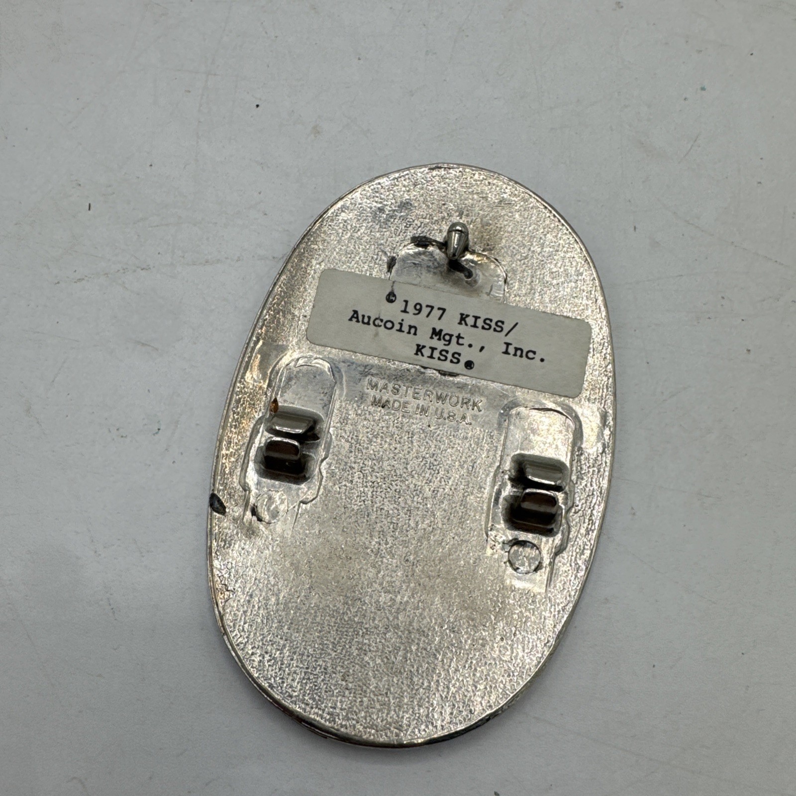 Vintage KISS Belt Buckle Black Prism Logo 1977 Pacifica Ace Peter Gene Paul