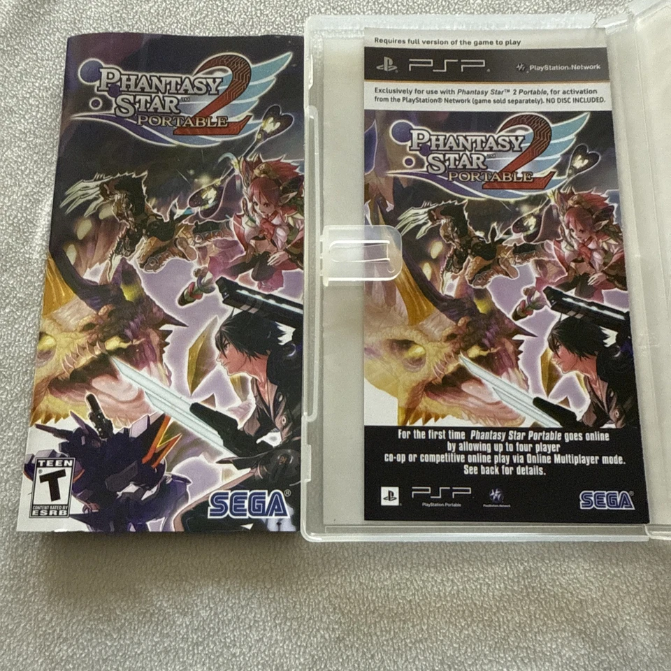 Phantasy Star Portable 2 (Sony PSP, 2010) COMPLETE CIB With Manual Insert Tested - Image 3 of 4
