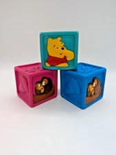 Disney,  Winnie The Pooh & Friends Soft Blocks Stacking Toy Lot of 3 Pooh & Owl