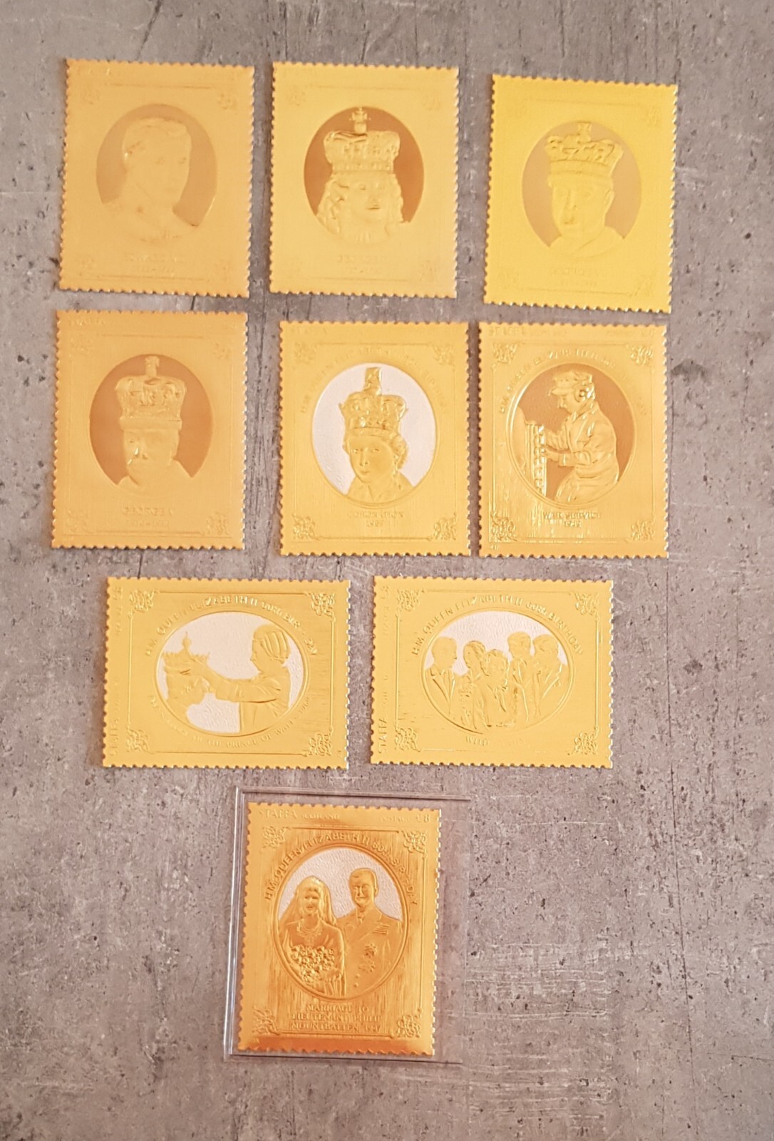 SCOTLAND KINGS AND QUEENS OF GREAT BRITAIN BEAUTIFUL LOT 9 STAMPS FOIL