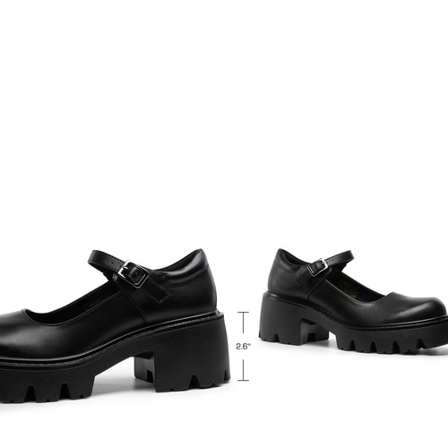 Mary Janes Damenschuhe niedriger Absatz klobige Pumps runde Spitze Knöchelriemen Pumps Schuhe - Bild 10 von 23