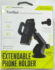 Bracketron - TripGrip Extendable Car Window/Dash/Vent Phone Mount - Black