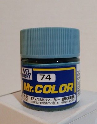 Gunze Sangyo Mr Color acrylic paint C-74, Air Superiority Blue 10ml.