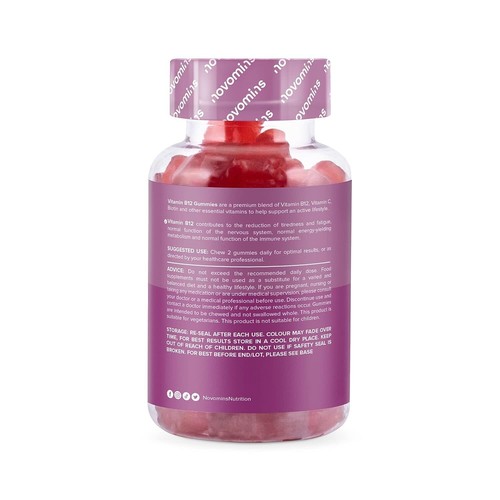 NOVOMINS Novomins Vitamin B12 Gummies 60Gummie-10 Pack - Picture 2 of 6