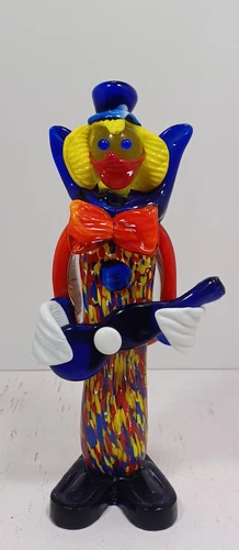 Vintage Murano Clown Venetian Art Glass 9 1/2" Figurine MCM Mid Century Modern