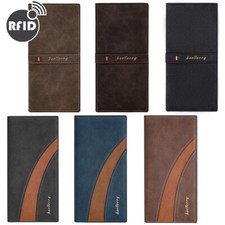 Men Business Long Wallet Pockets ID Card Clutch Bifold Purse Card Holder