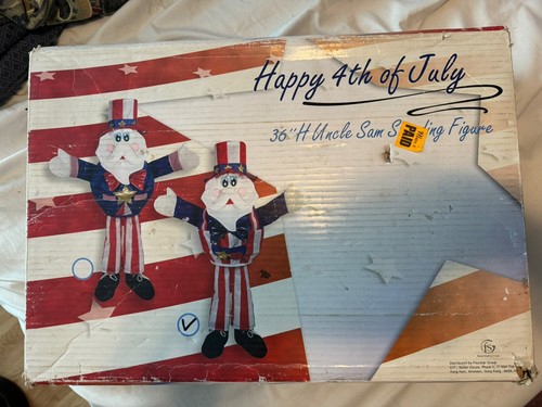 36” Uncle Sam Standing Figure July 4th 3ft with Box & Directions - 第 1/12 張圖片