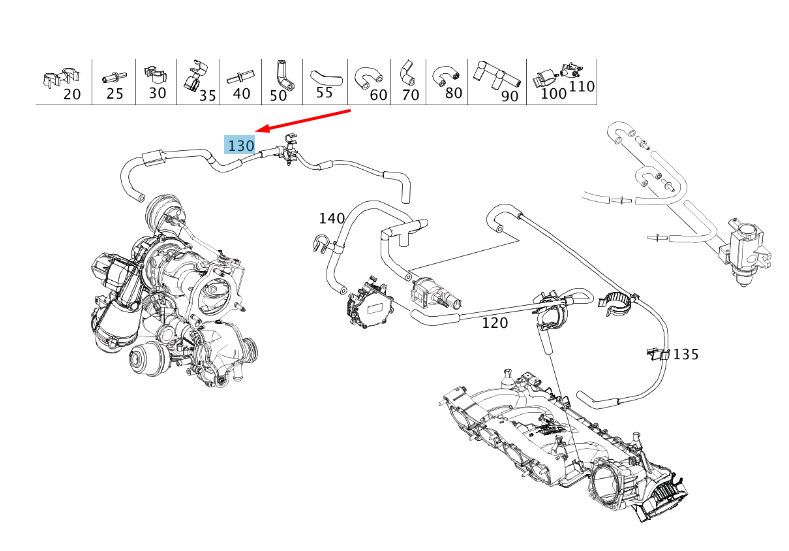 Neu MERCEDES-BENZ A W176 Vakuumsystemleitung A2700700832 Original