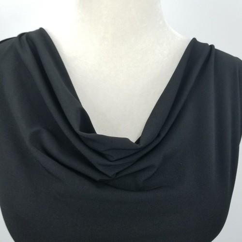 New JW Womens Jrs Medium Drape Neck Banded Stretch Waist Sheer Overlay Dress - Picture 4 of 12