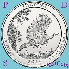 2015 PDS SET KISATCHIE NATIONAL FOREST (LA) THREE QUARTERS SET UNCIRCULATED