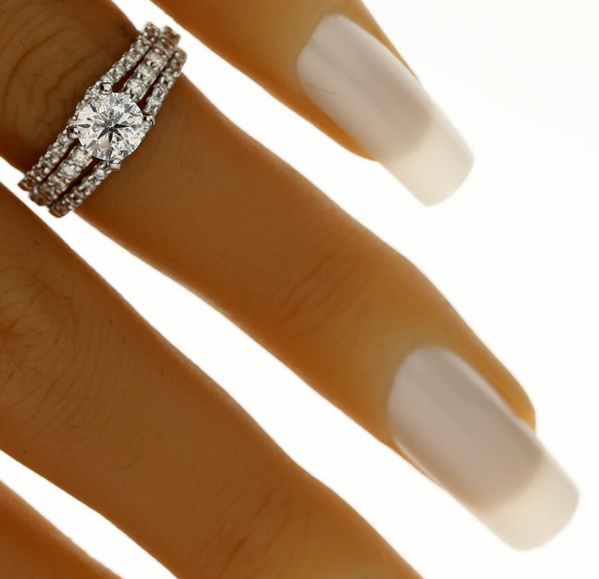 REDUCED 20% - .95CT diamond engagement ring wedding insert enhancer set ...