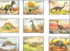 DINOSAURS COMPLETE SET OF 20 FACT CARDS VERY RARE 1987 DINOSAUR ARTWORK NICE 