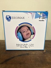 Jeeomax 2-36 Months Baby Ear Muffs Blue With 5 Pairs Soft Plugs