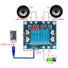 DC 8-26V 30W 30W 2 Channel Digital Audio Power Amplifier Board Audio Module