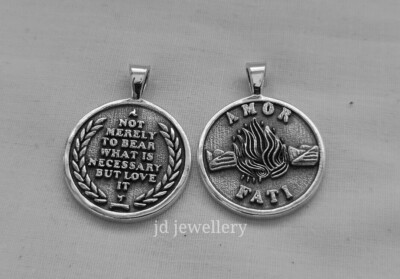 Amor Fati Charm Memento Mori pendant,special gift,stoic necklace,Amor Fati Charm