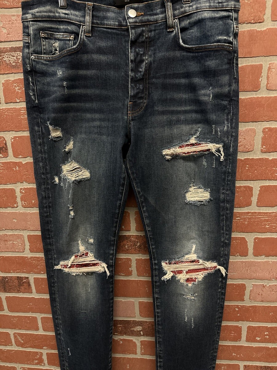 Size 36 Amiri MX1 Patch Jeans $1290 Retail Red Patch 100% Authentic