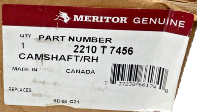 Meritor 2210T7456 Camshaft RH New In Box