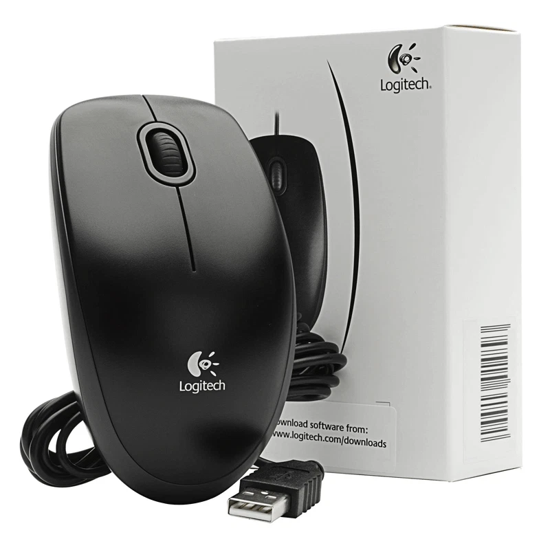 Logitech B100 USB Optic Mouse - Black - Image 2 of 3