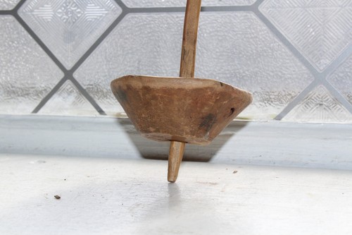 Antique Andes Indian Handmade Wood Drop Spindle Spinning Whorl Yarn Winder - Picture 3 of 4