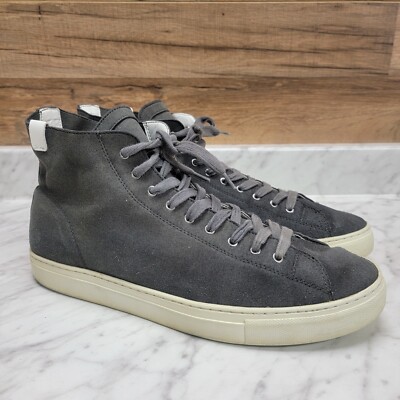 Mens Size 44 10.5 House of Future Shoes High top Faux Leather Gray Shoes