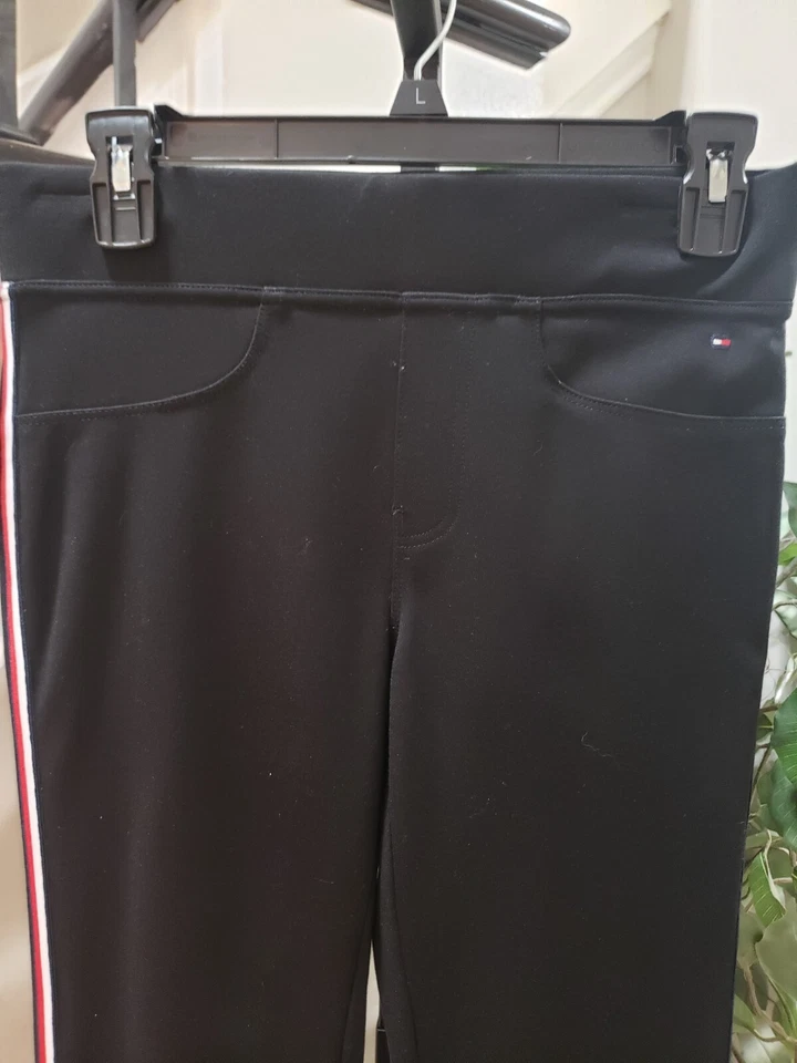 Calça Tommy Hilfiger Feminina Preta Viscose Sólida Elástica Cintura Frente Plana Tamanho XS - Imagem 2 de 4