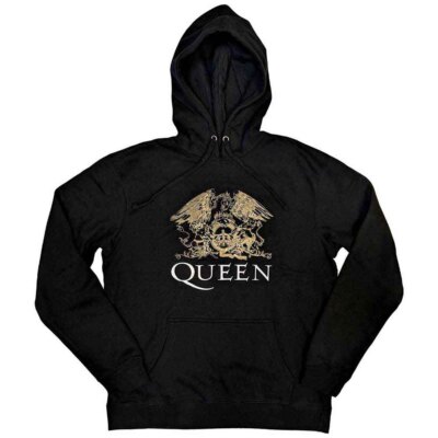 Queen 'Crest' Black Pullover Hoodie - NEW OFFICIAL
