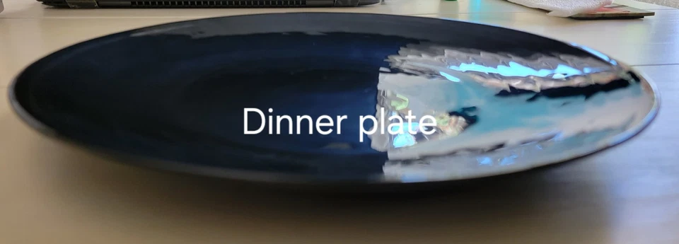 Raro plato de cena italiano retirado cajón y barril nocturno azul iridiscente EC Foto 3 de 4