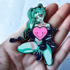 Cyberpunk 2077 Edgerunners Rebecca detachable magnetic Pin Metal Badge Figure