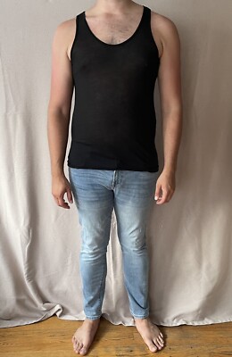 American Apparel Vintage 90s Mens Sheer Black Tank Top | eBay