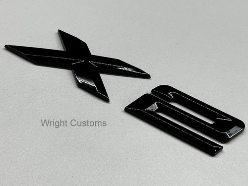 NEW GLOSS BLACK X2 BADGE REAR BOOT BACK FITS BMW X2 - Picture 3 of 3