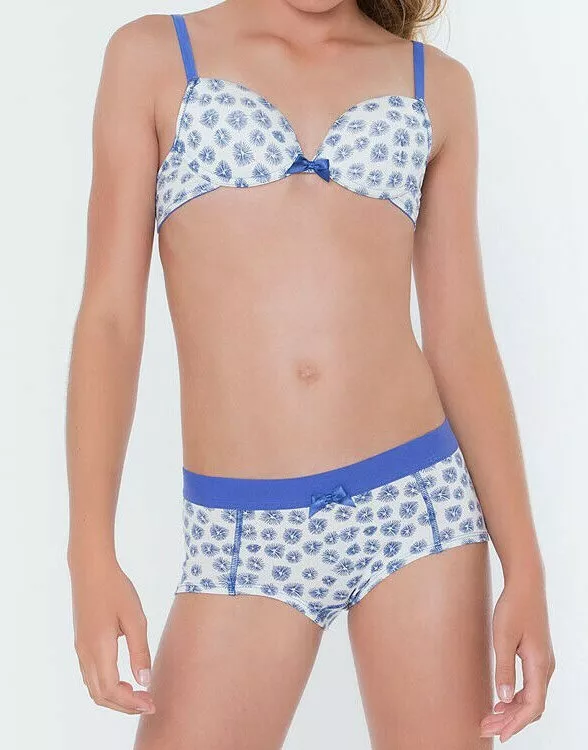 Boobs & Bloomers Kate Teen Bra Set Gr.75B & S Girls Underwear Blue