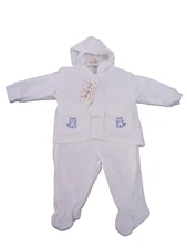BNWT Baby Girls or Boys Sz 6 Months Jelly Beans Brand White Pants and Jacket Set