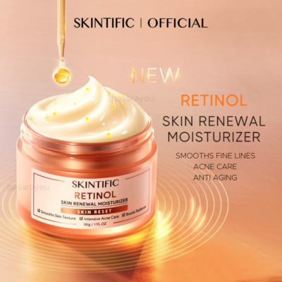 SKINTIFIC Retinol Renewal Moisturizer 30g Smooths Fine Lines & Acne Care