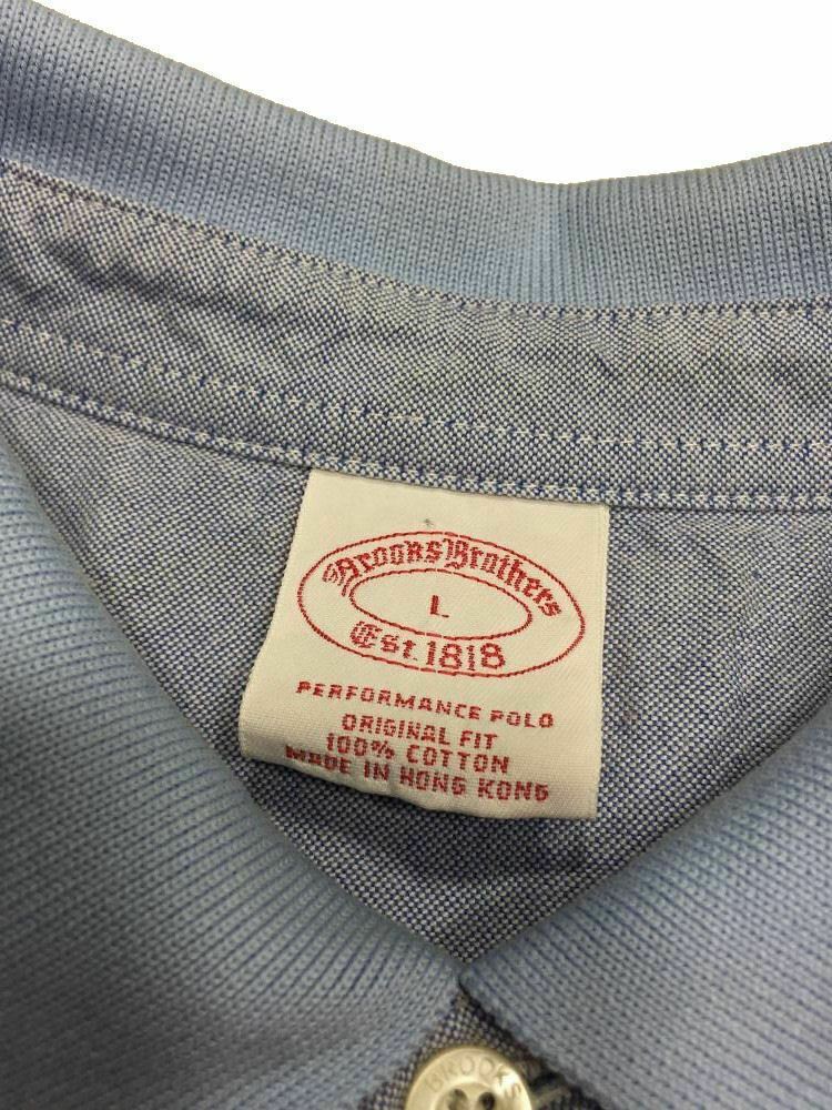Brooks Brothers Logo Polo Shirt L Red White Blue Stripe Golf Mens thumbnail 5