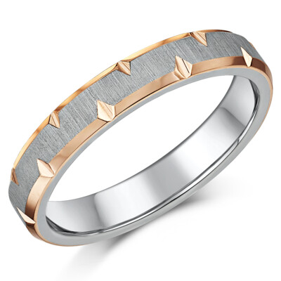 Titan-Ehering 4 mm IP Rotgold umrandet