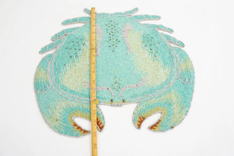 Centro de mesa mantel individual de cena cangrejo con cuentas a mano Kim Seybert Foto 4 de 4