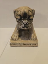Vintage V. Colby Chalk ware Boxer Puppy Dog Figure Nobody Loves Me 1917 Pup A4