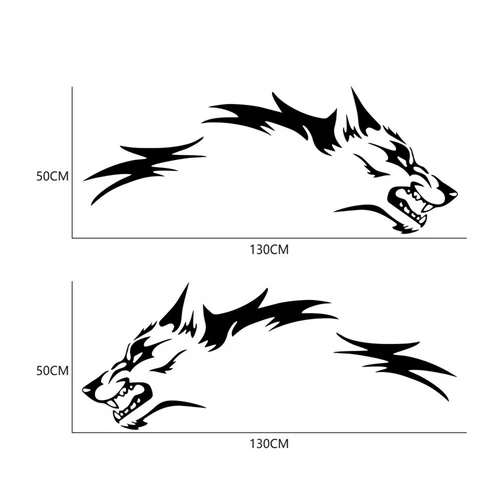 2Pcs Wolf Fashion Car Stickers Door Side Vinyl Decals 130cm*45cm Universal Black - Bild 7 von 9