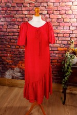 Vintage 80S Dress 20S Style Red Dots 100% Silk Flapper Charleston S M