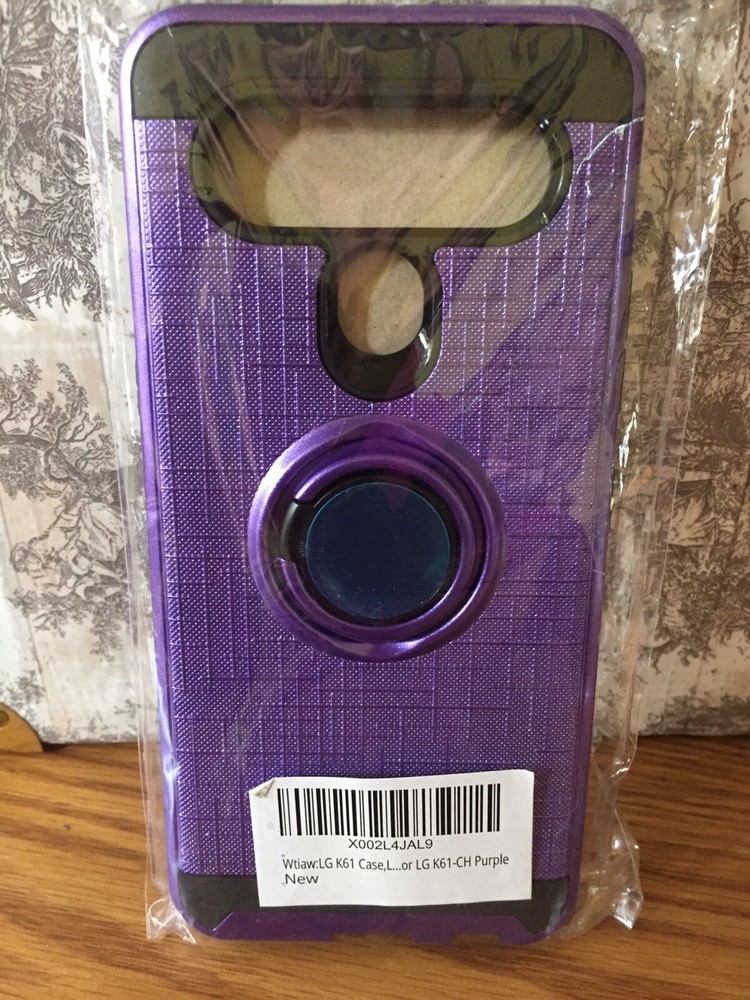 Phone Case Cover Magnetic LG K61 K42 K52 K51S K41S Q61 Q630 Metal Ring Purple